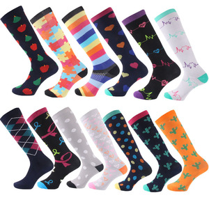 घुटने के उच्च कस्टम संपीड़न मोजे 25 mhg उच्च गुणवत्ता वाले नायलॉन कस्टम नवीनता लोगो आरामदायक संपीड़न मोजे - Product Image 2