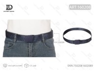 Cintura Intrecciata da Uomo 4,0 Cm X 125 Cm Blu Navy con Fibbia in Plastica per Uso Casual - Product Image 3