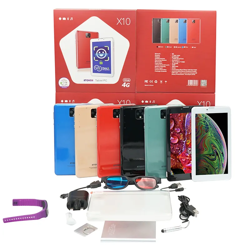 Tableta de 7 pulgadas con Android, dispositivo Quad Core, 8G, 16G, 32G ROM, X10, Wifi, con llamada SIM