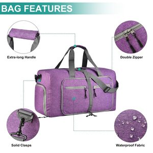 Foldable <b>Carry</b>-<b>on</b> <b>Bag</b> for Travel Waterproof & Tear Resistant Travel Duffle <b>Bag</b> with Shoe Compartment - Product Image 3