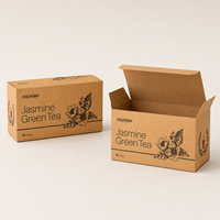 Boîte à thé en carton kraft brun naturel écologique avec logo personnalisé, imprimée, pliable, pour sachets de thé, emballage alimentaire de vente au détail