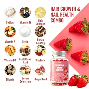 Gélules de colostrum bovin 1500mg OEM ODM - Soutien immunitaire, Nutrition vitaminique, Cheveux et ongles, Santé intestinale - Product Image 3