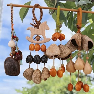 Wholesale Vintage Natural Fruit Shell <b>Wind</b> Bell Multiple Style Handcrafted Bodhi Beads Rearview Mirror Hanging Decor - Product Image 2