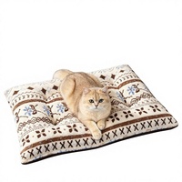 Tapis de lit pour chien double face en similicuir et peluche, coussin réversible imperméable pour chats et chiens