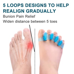 Silicone Gel SEBS Đàn Hồi Chăm Sóc Chân Toe Straightener Gel Tách Năm Toe Separator Hallux Valgus Điều Chỉnh Bunion Thiết Bị - Product Image 4