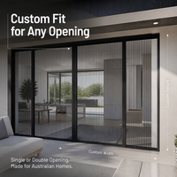 Moustiquaire de porte pliante en acier inoxydable sur mesure, en maille diamantée, rétractable, pour portes pliantes de patio d'hôtel