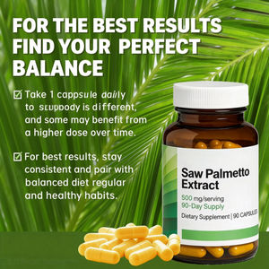 Cápsulas de Extracto de Saw Palmetto de 500 mg para la Salud de la Próstata Masculina, <span class=keywords><strong>Bloqueador</strong></span> de DHT, Apoyo a la Función Urinaria - Product Image 3