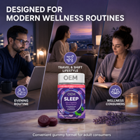Gummies de mélatonine OEM/ODM avec L-Théanine et mélange botanique saveur mûre Zen pour adultes
