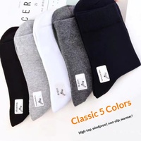 Chaussettes longues décontractées pour hommes, extra-longues, épaisses, noires, montantes, printemps-été, taille haute, absorbant la transpiration, en polyester, couleur unie