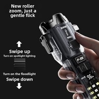 Nouvelle Lampe Torche Laser Blanche de Sécurité avec Marteau, Rechargeable, Étanche en ABS, Longue Portée, pour Extérieur et Urgences Automobiles, Zoom Rotatif, Double Lumière
