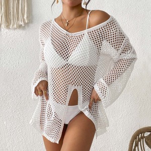 <span class=keywords><strong>Robe</strong></span> <span class=keywords><strong>de</strong></span> <span class=keywords><strong>plage</strong></span> cache-<span class=keywords><strong>maillot</strong></span> en résille à col en V irrégulier, sans manches, ajourée, avec fente latérale, pour <span class=keywords><strong>maillot</strong></span> <span class=keywords><strong>de</strong></span> <span class=keywords><strong>bain</strong></span> - Product Image 1