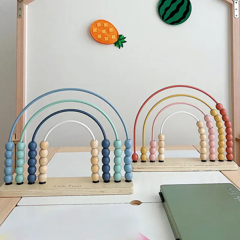 عينة مجانية من أدوات تعليم الأطفال مونتيسوري بألوان خشبية طبيعية أدوات تعليم رياضيات الأطفال أداة احتساب وتعليم الأطفال لأغراض رياضيات الأطفال
