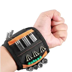 Adjustable Carpenters Magnetic Wristband, Magnetic Wrist Holder for Holding tools Screws, Nails, Bits