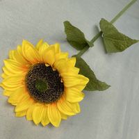 LO-303 Vente en gros OEM Tournesol artificiel hautement simulé 25 cm Tête de fleur détachable Tournesols en soie artificiels Fleur décorative
