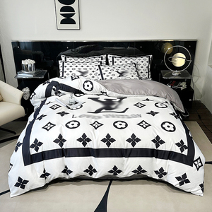 Bộ chăn ga gối Queen King cao cấp chất liệu lụa đã qua xử lý in kỹ thuật số 4 món - Product Image 5