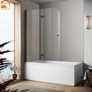 Pantalla de <span class=keywords><strong>ducha</strong></span> sin marco <span class=keywords><strong>negra</strong></span> mate personalizada para bañera bisagra de bañera plegable <span class=keywords><strong>Puerta</strong></span> de <span class=keywords><strong>ducha</strong></span> 6MM o 8MM Vidrio Templado - Product Image 1