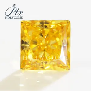 Yellow color 8A Quality champagne color Princess cut cubic zirconia stock chart gems jewelry making cubic zirconia