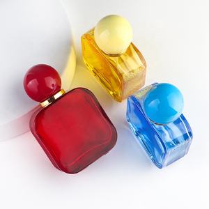 Mignon coloré 50ml carré clair vide gaufrage côté 15mm pulvérisateur à sertir bouteille de parfum en verre avec bouchon à bille - Product Image 6