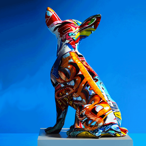 Ornamen Anjing Chihuahua Kreatif Berwarna-warni, Patung Anjing Penyambut Tamu, Figur Resin Anjing, Kerajinan Resin untuk Dekorasi Rumah, Ruang Tamu, Pintu Masuk, dan Rak Anggur - Product Image 2