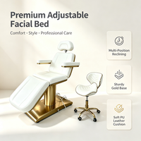 Table de massage à 3 moteurs, lit de spa moderne, lit de beauté électrique esthétique pour cils avec commande au pied, lits de beauté électriques pour soins du visage