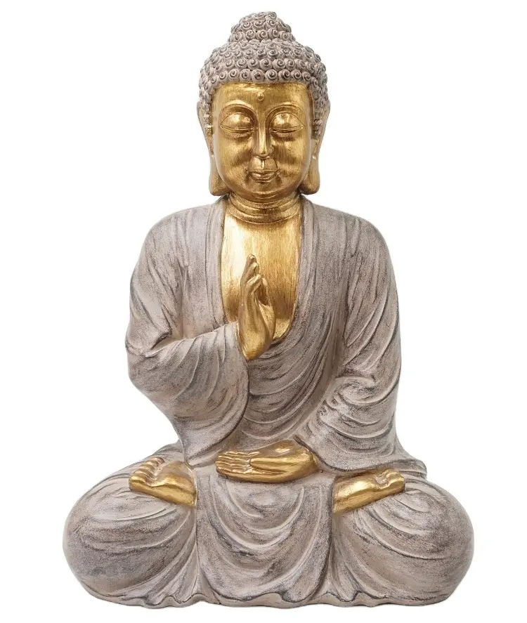 Креативный полимерный Золотой сидящий Будда йога дзен Декор Восточно-азиатские индуические боги украшения для дома и сада