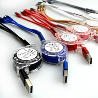 Cargador de Teléfono Telescópico Retráctil 3 en 1 con Carga Rápida de 2.4A, Cable Retráctil Tipo C Micro USB