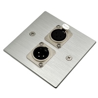 Plaque murale en alliage d'aluminium à 2 sections, prise XLR USB VGA, panneau métallique XLR à 2 positions, plaque frontale de type 86 D, 2 unités