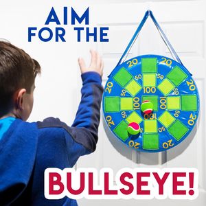 20-inch <b>Inflatable</b> Self-Stick Dartboard Game with Tennis Balls, Hangable Design - Product Image 4