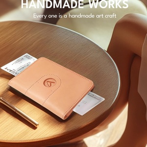 Boshiho Genuine Leather Travel <b>Wallet</b> Cover Card Holder with for Airtag Slot for Men and Women Essential <b>Passport</b> Holder - Product Image 4