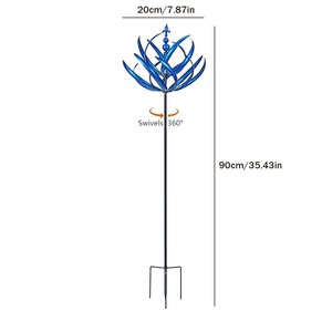 Extra <b>Large</b> Antique Outdoor Metal Wind Spinners Rectangle-Shaped Sculptures with Stake Yard Garden Decor Waterproof Lawn Art - Product Image 6