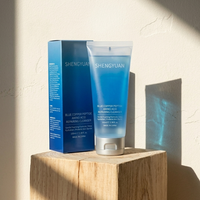 Micro-mousse nettoyante fermentée à la Tremella, enrichie en peptides de cuivre bleu, mousse oxygénante pour le visage, texture soyeuse, mousse clarifiante pour la peau