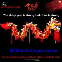 Accessoires de Danse du Dragon pour Enfants : Tête et Queue de Dragon en Tissu Satiné Coloré pour la Maternelle, Lion de Scène Moderne pour Spectacles Rapides