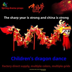 Accessoires de Danse du <span class=keywords><strong>Dragon</strong></span> pour Enfants : Tête et Queue de <span class=keywords><strong>Dragon</strong></span> en Tissu Satiné Coloré pour la Maternelle, Lion de Scène Moderne pour Spectacles Rapides - Product Image 5