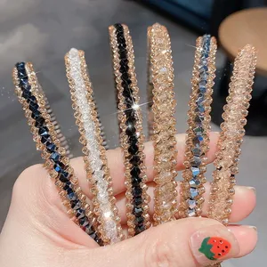 Hochwertige glänzende Kristall perlen Stirnbänder für Frauen Perlen Schmuck Haarband Elegante Mädchen Haarschmuck Bänder Haar bügel