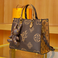 Sac fourre-tout de luxe pour femme en cuir véritable grande capacité, motif fleur ancienne, à bandoulière unique, fermeture éclair, résistant à l'eau, en coton