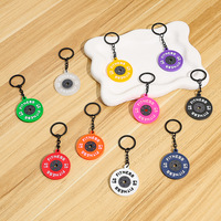 Porte-clés en caoutchouc Série Fitness avec pendentif haltère, barre de musculation et disque d'haltère, ornement à suspendre pour sac à dos, bijou et breloque