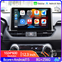 Autoradio Android 15 de 12,3 pouces avec navigation GPS pour Toyota RAV4 2020-2022, CarPlay sans fil, Android Auto, lecteur multimédia