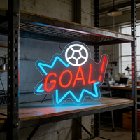 Neonawall En gros Enseigne néon LED GOAL Football IP65, Lumières néon à intensité variable, Décoration murale pour bars sportifs et cafés, Commande en gros disponible