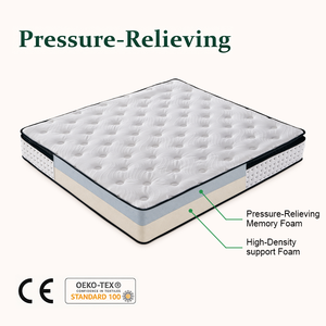 Matelas en mousse à mémoire de forme hypoallergénique écologique rafraîchissant, tailles Queen et King, livré en boîte, pour hôtels, écoles, parcs et mobilier de chambre - Product Image 1