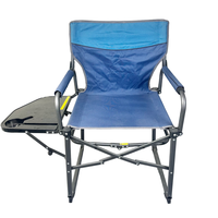 Chaise de Réalisateur Pliante d'Extérieur à Cadre en Acier avec Table Basse – Écologique, Légère, Portable, Réglable, Haute Qualité pour Jardin et Salle de Sport