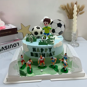 DAMAI fútbol pastel Topper decoraciones balón jugador pastel decoraciones para fútbol tema cumpleaños deporte fiesta suministros - Product Image 2