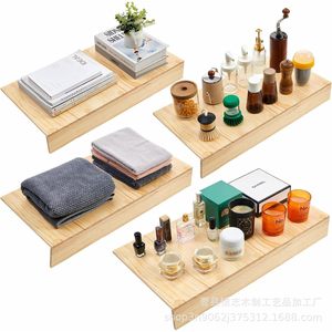 Wooden <b>Wall</b> <b>Mounted</b> <b>Shelf</b> Single Section Natural Wood Color Durable Home Storage Divider - Product Image 1
