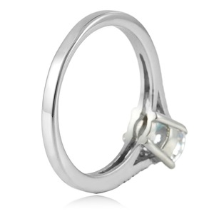 yunnique Men's <b>Titanium</b> Steel <b>Ring</b> With Large Diamond Prong Setting Engagement Jewelry Silver Color - Product Image 3