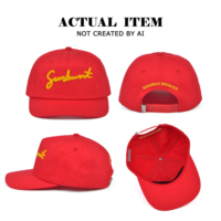 Casquette de baseball en coton personnalisée avec applique en feutre, casquette rouge à 5 panneaux, casquette de baseball pour homme, casquette snapback, casquettes promotionnelles