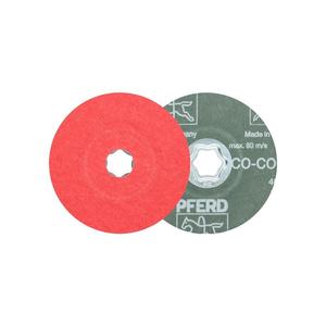 PFERD Disco de fibra COMBICLICK Diámetro de 115 mm Granulación 80 Acero inoxidable/aluminio grano cerámico - Product Image 1