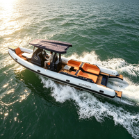Bateau semi-rigide gonflable RHIB de 9,9 m (33 pieds) en aluminium 5083, robuste, à coque en V profond, avec cabine fermée, pour loisirs et travail, à vendre