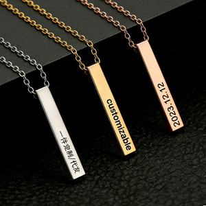 Bracelet Bracelet en acier inoxydable, Long barre verticale, Inspiration inspirante, <span class=keywords><strong>Mantra</strong></span> gravé, collier de déclaration - Product Image 5