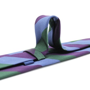 Cravates pour hommes de bonne qualité, vente en gros en Chine, vert forêt, violet, soie jacquard tissée, rétro, rayée bleue avec vert, cravate personnalisée - Product Image 5