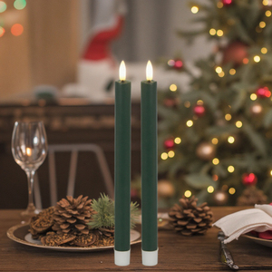 Bộ <span class=keywords><strong>2</strong></span> Pin hoạt động màu đỏ màu xanh lá cây nhựa LED Flameless taper nến với điều khiển từ xa - Product Image 5