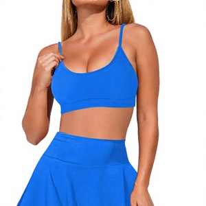 JAC22 TZ1081 Women's Yoga Summer Sports <b>Two</b>-<b>piece</b> <b>Set</b> Solid <b>Mesh</b> Spandex/Polyester Quick Dry - Product Image 3